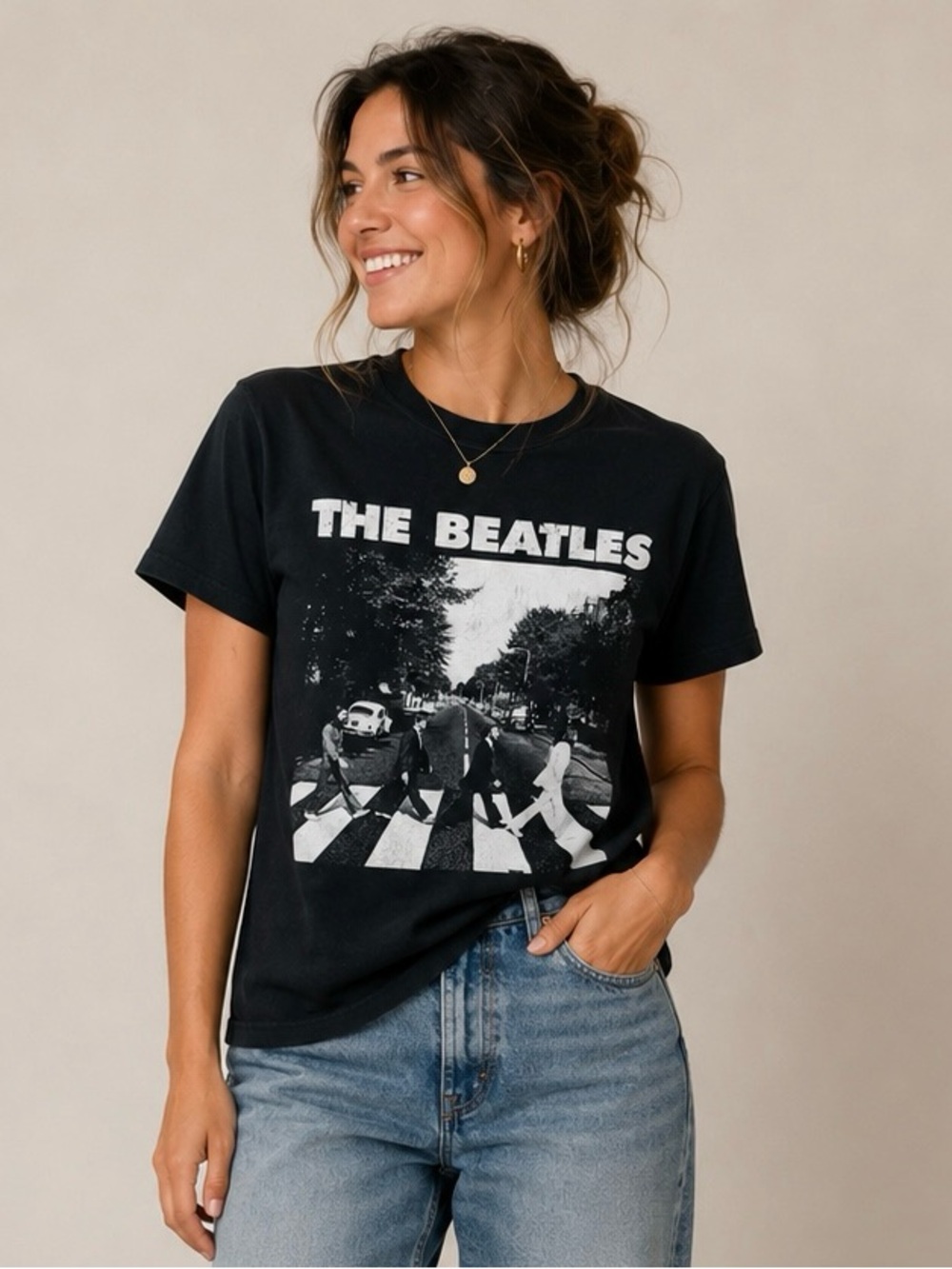 The Beatles Abbey Road Graphic Tee - Black Adult Small